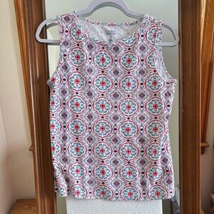 Croft & Barrow Women's Colorful Floral Print Sleeveless Top PS VG